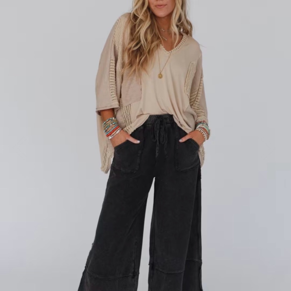 POL Beige Knit Patchwork Top - image 5